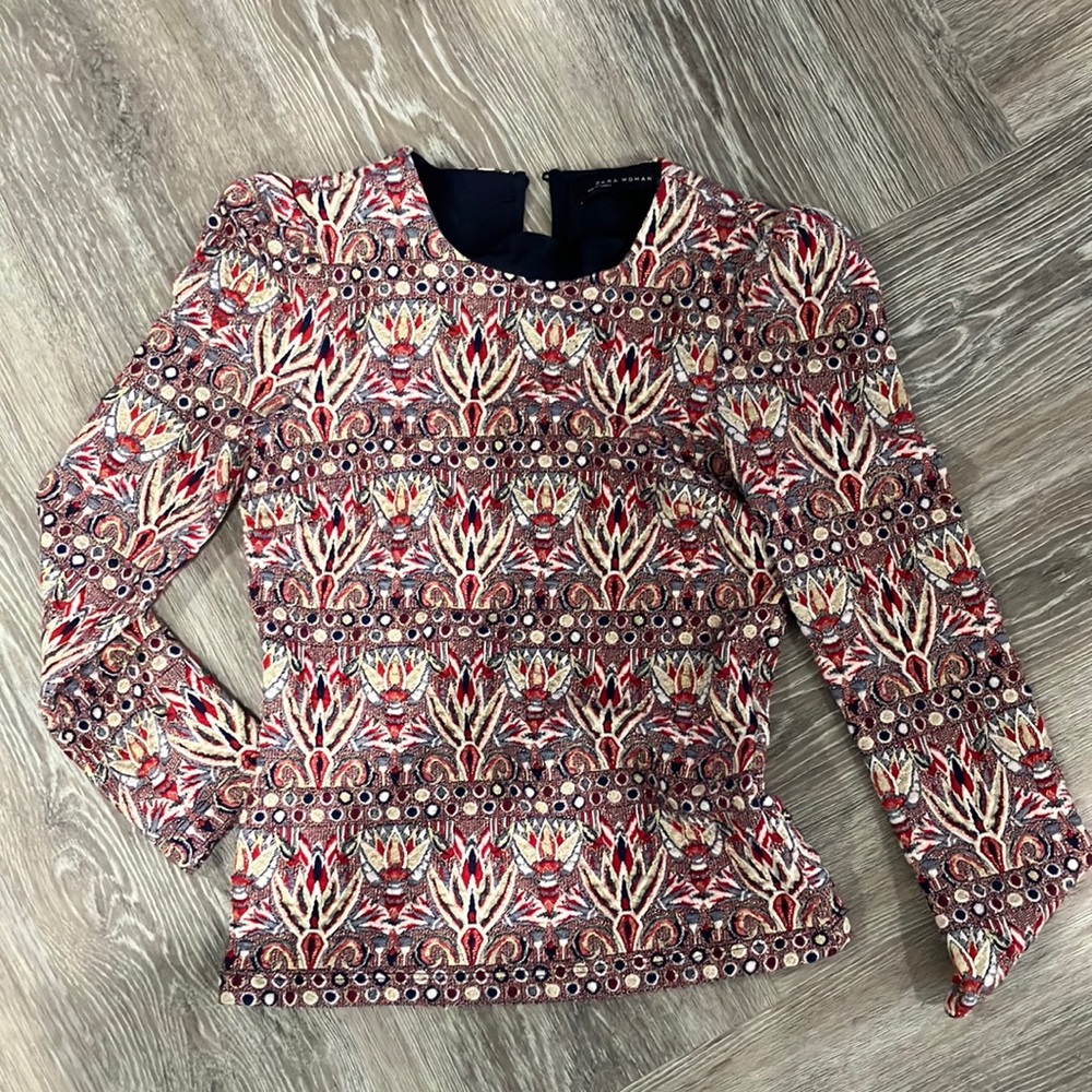 Zara metallic top brocade tapestry size m